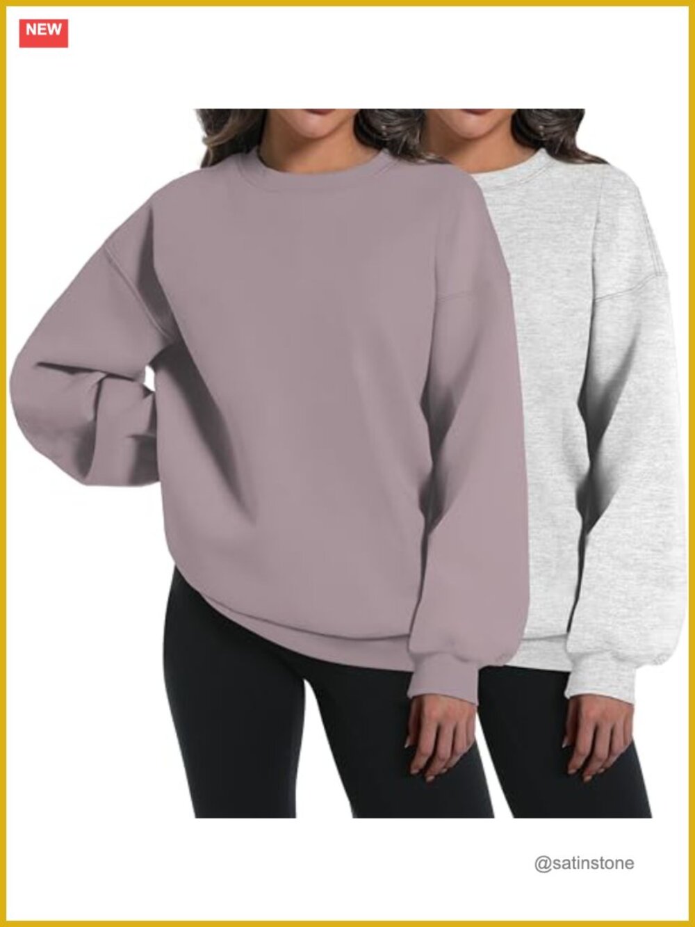 2 Pack Womens Oversized Sweatshirts Fleece Lined Pullover Long Sleeve Cozy Fall